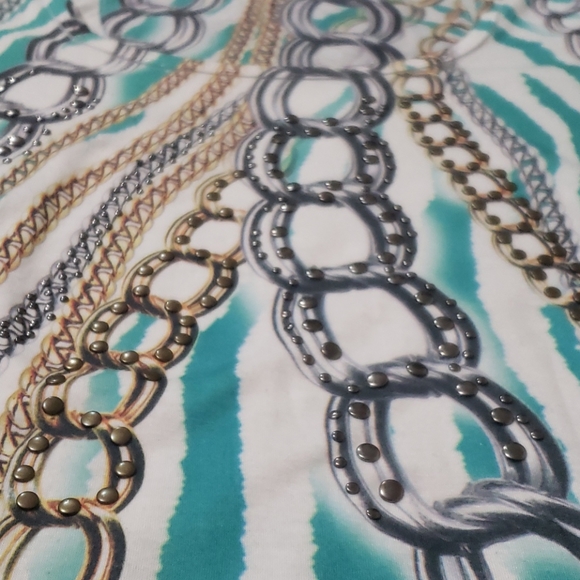 {Cache} m chain pattern metal detail scoop neck eyepopping - Picture 8 of 9